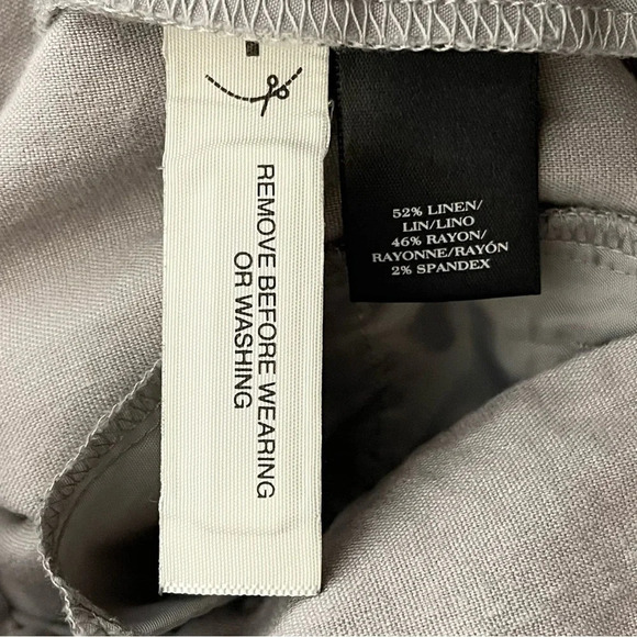 Ann Taylor | Ankle Trouser Pants Linen Blend Hook & Bar Straight Leg - Picture 7 of 9